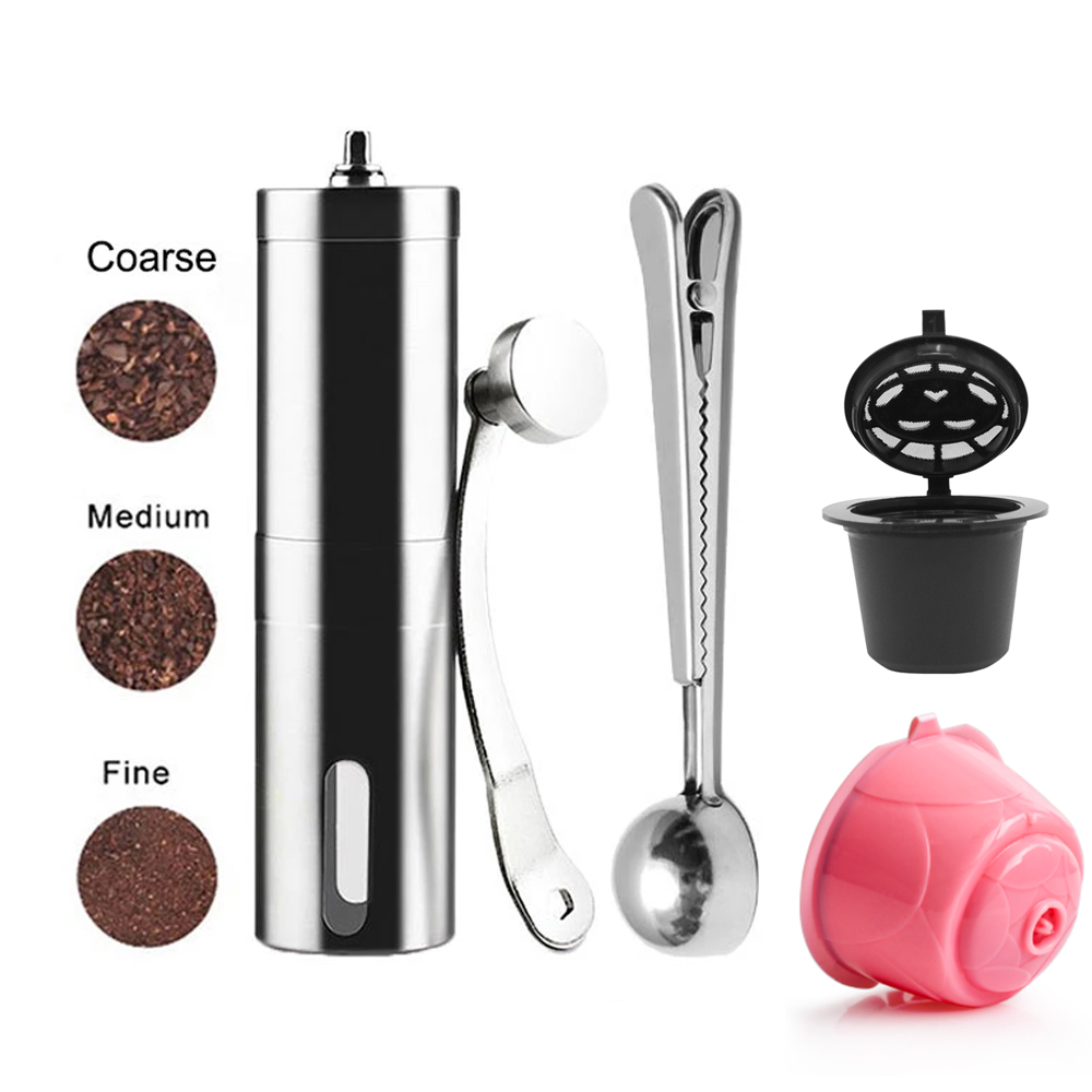 Burr Hand Grinder - Мини-кофемолка ручная из нержавеющей стали для