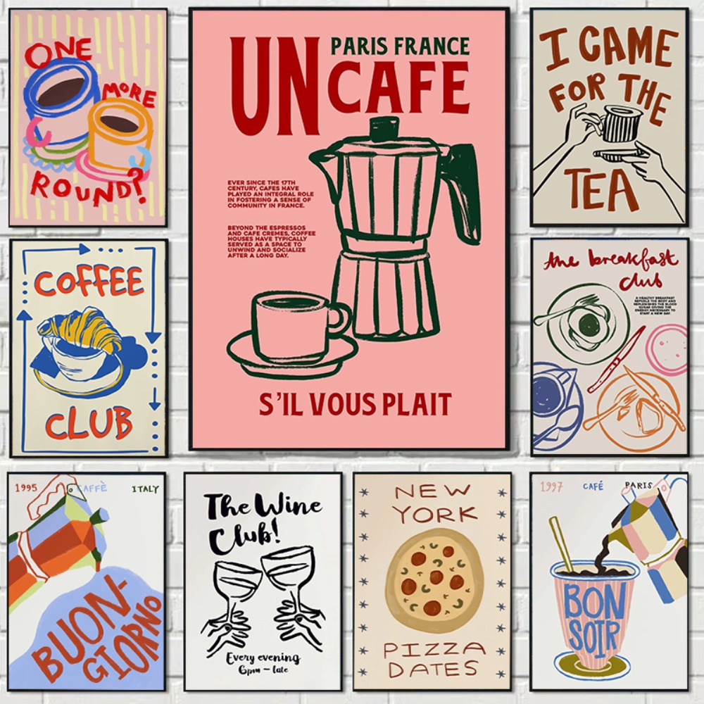Coffee Tea Picture - Кофейня Послеобеденный чай Круассан Красочная кофейная
