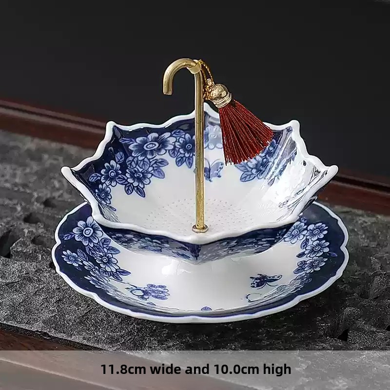 Coffee Tea Leaf - Китайский сине-белый фарфоровый керамический заварочный фильтр