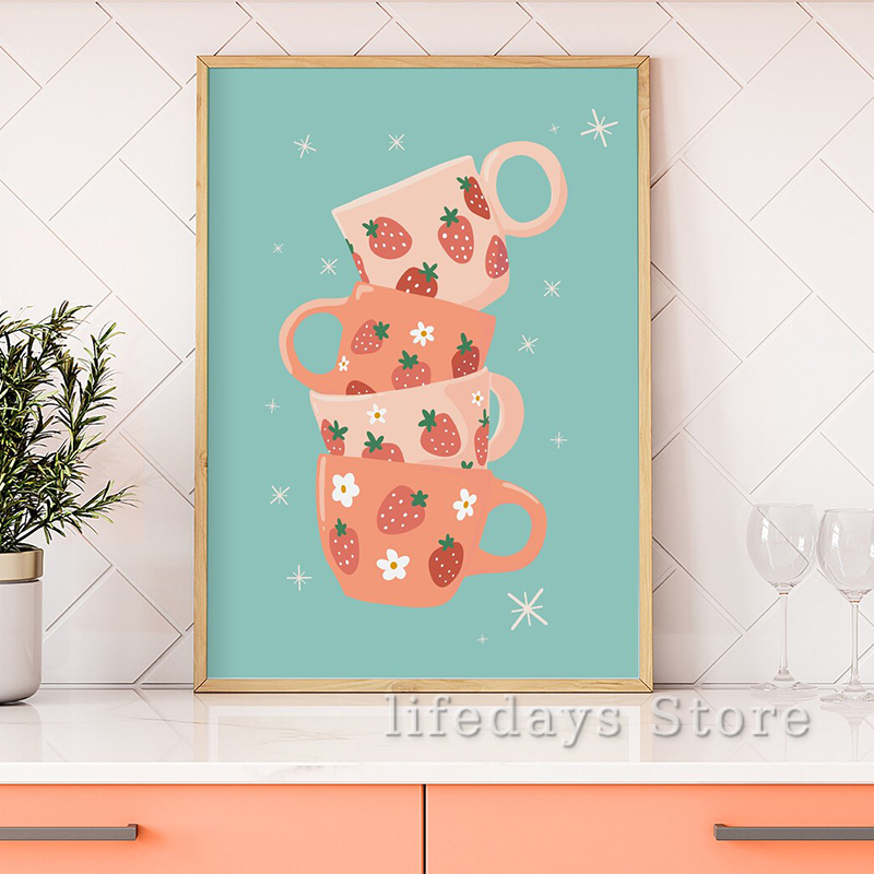 Красочные кухонные полки, пост – обзор и цена Coffee Tea Picture