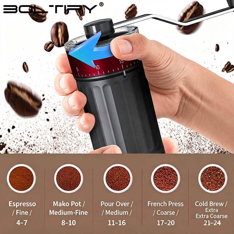 BOLTIFY High-Q Регулируемая ру – обзор и цена Burr Hand Grinder